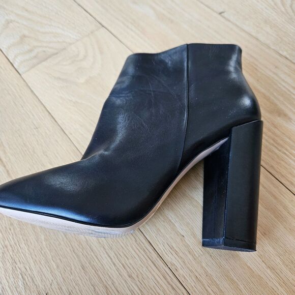 Aldo Black‎ Leather Chunky High heel Ankle boots, Womens 7.5, Party, nightout - Picture 7 of 8